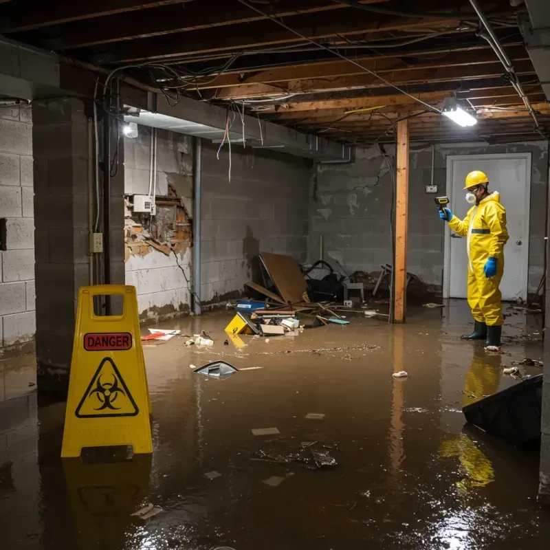 Flooded Basement Electrical Hazard in Brunswick, ME Property